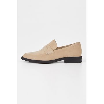 Pantofi loafer uni de piele intoarsa