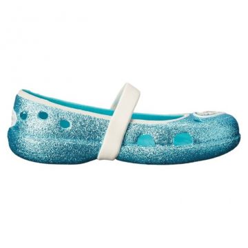 Balerini Crocs Keeley Frozen Flat Albastru deschis - Pool