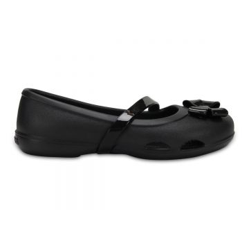 Balerini Crocs Kids' Lina Flat Negru - Black