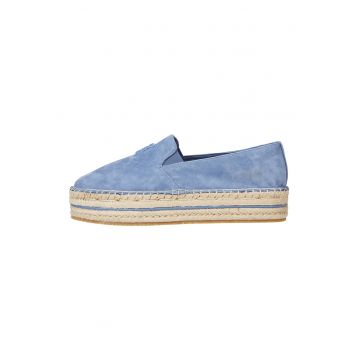 Espadrile flatform de piele intoarsa