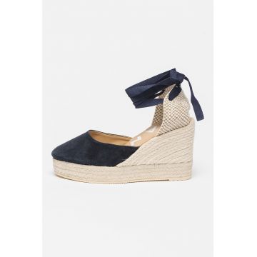 Espadrile wedge de piele intoarsa Hamptons