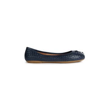 Geox balerini de piele D PALMARIA A culoarea albastru marin, D35MUA 00081 C4002