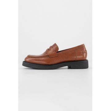 Pantofi loafer din piele cu varf rotund