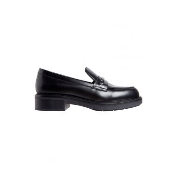 Pantofi loafer din piele cu varf rotund