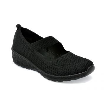 Balerini SKECHERS negri, UP-LIFTED, din material textil