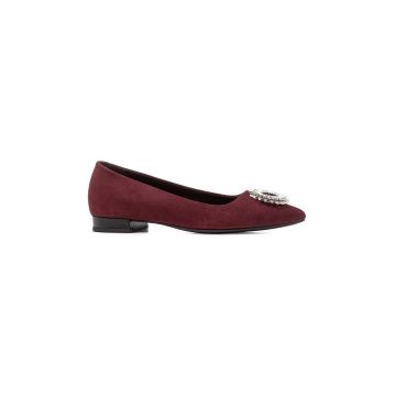 Geox balerini din piele intoarsa D CHARYSSA A culoarea bordo, D369BA00021C7016