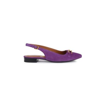 Geox balerini din piele intoarsa D CHARYSSA culoarea violet, cu toc deschis, D459BB 00021 C8000