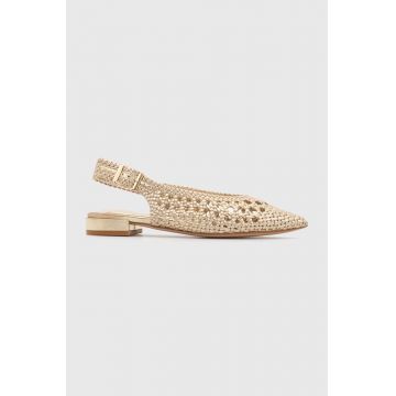 Answear Lab balerini culoarea auriu, cu toc deschis
