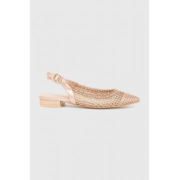 Answear Lab balerini culoarea auriu, cu toc deschis