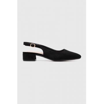 Answear Lab balerini culoarea negru, cu toc deschis