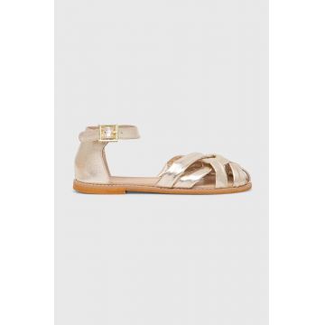 Answear Lab balerini de piele culoarea auriu