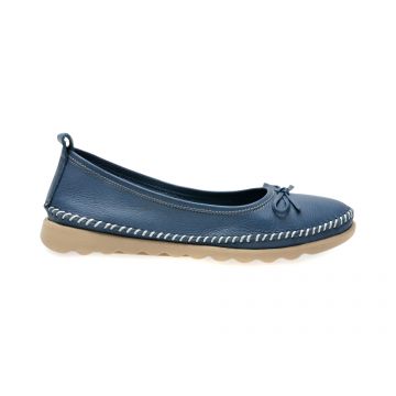 Balerini casual GRYXX albastri, EV2815, din piele naturala