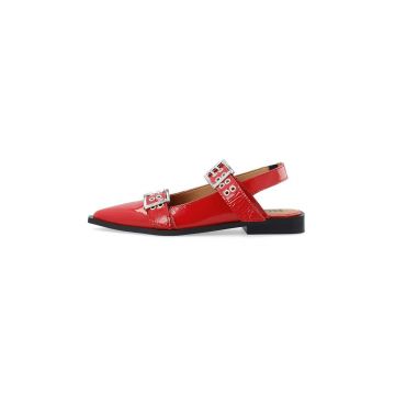 Bianco balerini de piele BIAVICTORIA culoarea rosu, cu toc deschis, 11251612