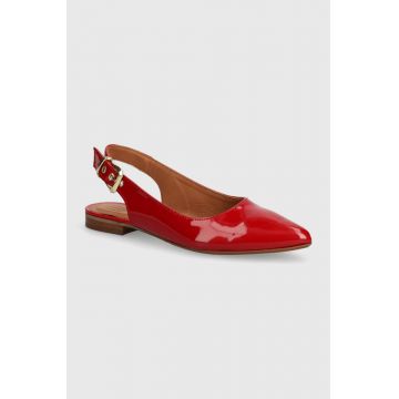 Billi Bi balerini din piele culoarea rosu, cu toc deschis, A6302