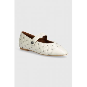 Kurt Geiger London balerini de piele Orbit Ballet Flat culoarea bej, 2658041309