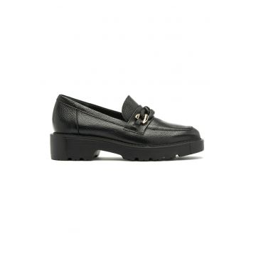 Pantofi loafer de piele cu detalii lant
