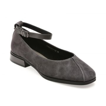 Balerini FLAVIA PASSINI gri, G11, din piele intoarsa