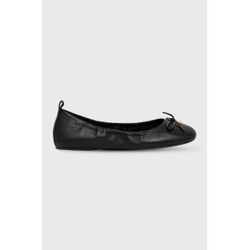 MICHAEL Michael Kors balerini de piele Juliette Flat culoarea negru,