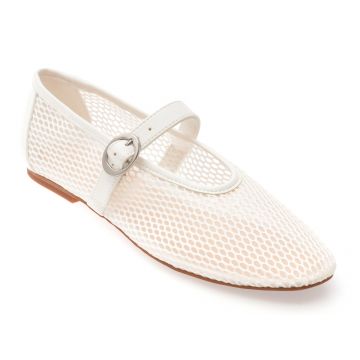 Balerini ALDO albi, QUINCEY 100, din material textil