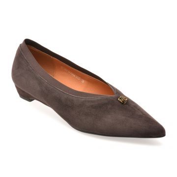 Balerini EPICA maro, HS1903, din piele intoarsa
