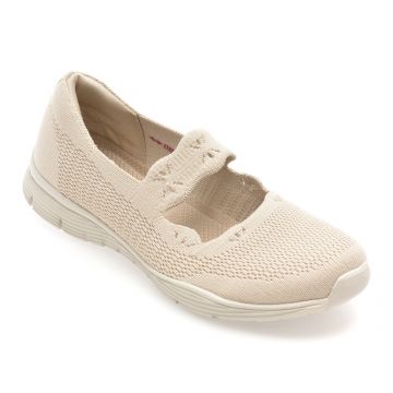 Balerini SKECHERS bej, SEAGER, din material textil