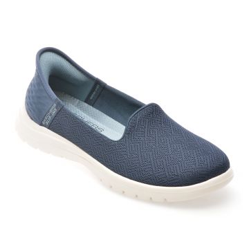 Balerini SKECHERS bleumarin, ON-THE-GO FLEX, din material textil