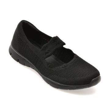 Balerini SKECHERS negri, SEAGER, din material textil