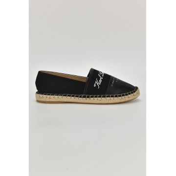 Espadrille cu garnituri de piele si logo Espadrille cu garnituri de piele si logo