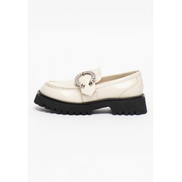 Pantofi loafer de piele lacuita cu aspect masiv Recess