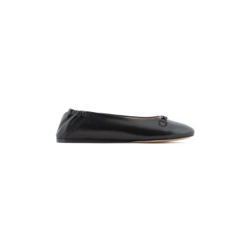 Emporio Armani balerini de piele culoarea negru,