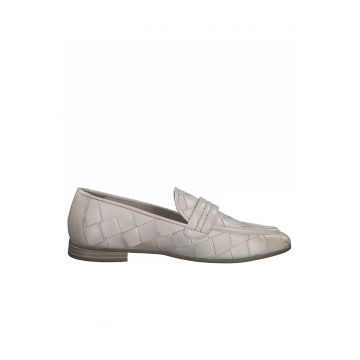 Pantofi loafer de piele cu aspect tesut