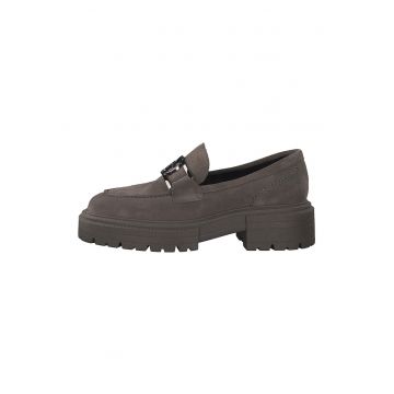 Pantofi loafer de piele cu monograma metalica