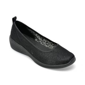 Balerini SKECHERS negri, ARYA, din material textil