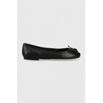 Kurt Geiger London balerini de piele Eagle Ballerina culoarea negru, 9790600109