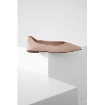 Answear Lab balerini de piele culoarea bej