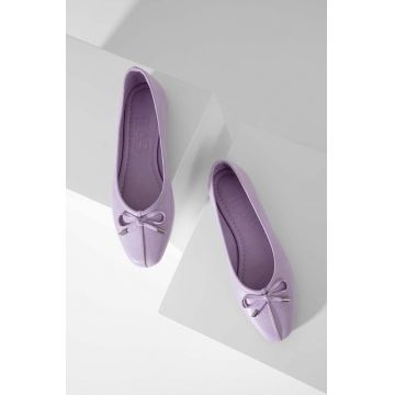 Answear Lab balerini de piele culoarea violet