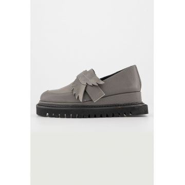 Pantofi loafer wedge de piele